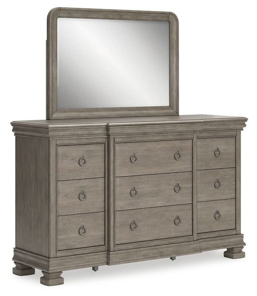Lexorne - Gray - Dresser And Mirror - JaxCo Furniture