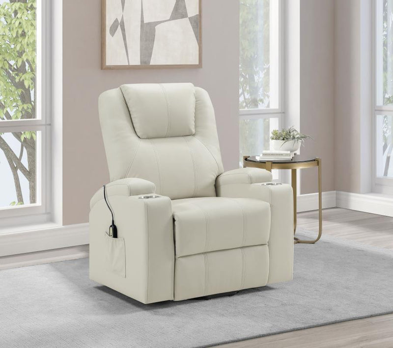Armstrong - Upholstered Power Lift Massage Recliner - JaxCo Furniture