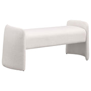 Peoria - Velvet Upholstered Accent Bench - Ivory - JaxCo Furniture