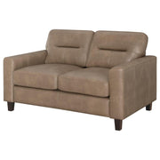 Scotland - Faux Leather Upholstered Track Arm Loveseat - JaxCo Furniture
