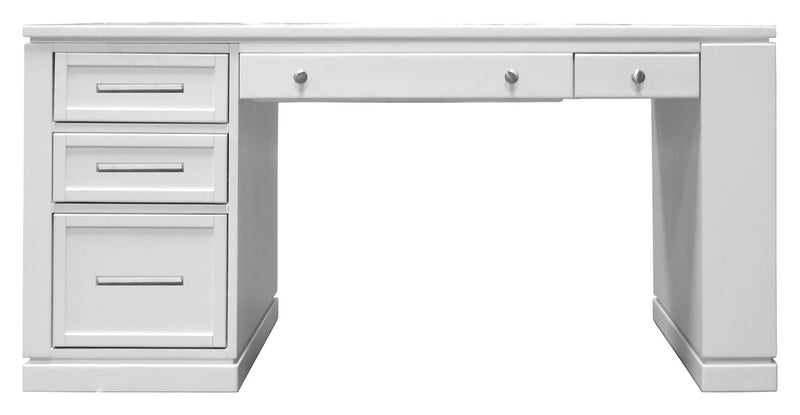 Catalina - Two Piece Writing Desk With Power Center And USB - Cottage White - JaxCo Furniture