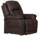 Haywood - Power Headrest Power Lift Lay Flat Recliner With Heat & Massage - Chocolate - 44" - JaxCo Furniture