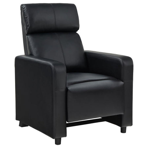 Toohey - Upholstered Home Theater Push Back Recliner - Black - JaxCo Furniture