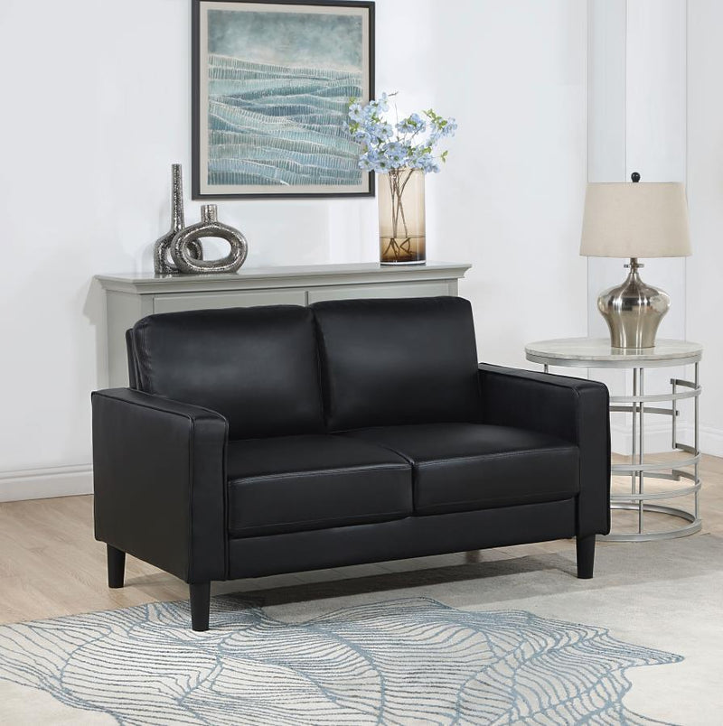 Ruth - Upholstered Track Arm Loveseat - JaxCo Furniture