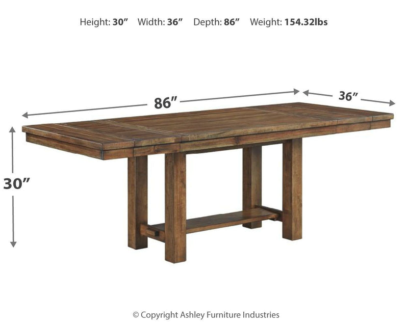 Moriville - Grayish Brown - Rectangular Dining Room Extension Table - JaxCo Furniture