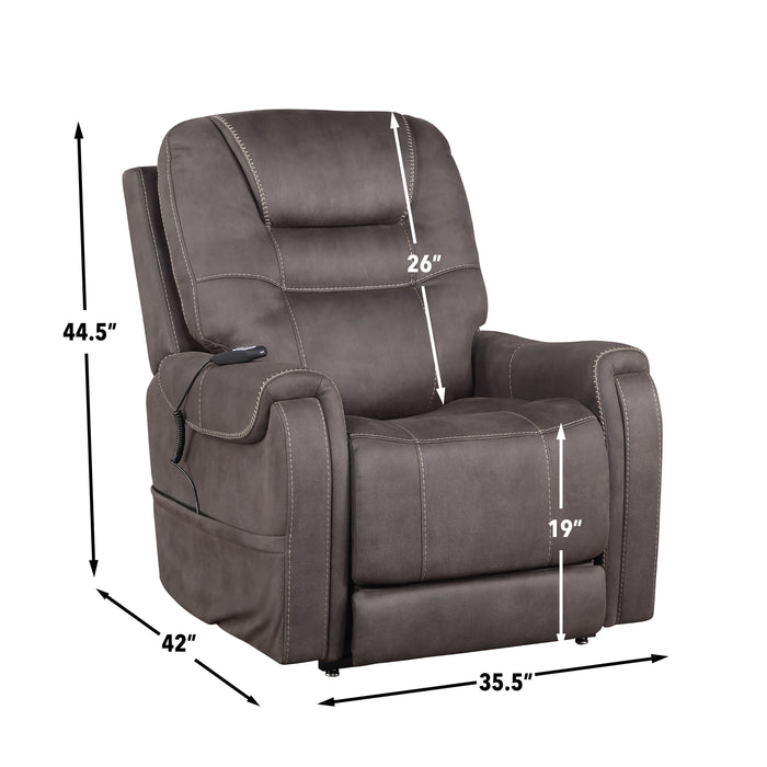 Brisbane - Power Lift Chair - Dark Gray - JaxCo Furniture