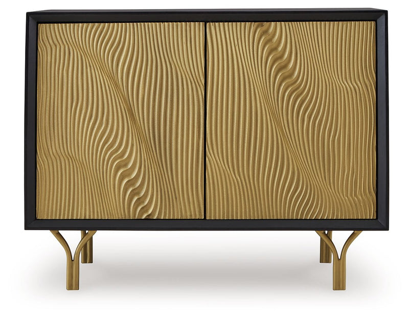 Tayner - Black / Gold Finish - Accent Cabinet - JaxCo Furniture