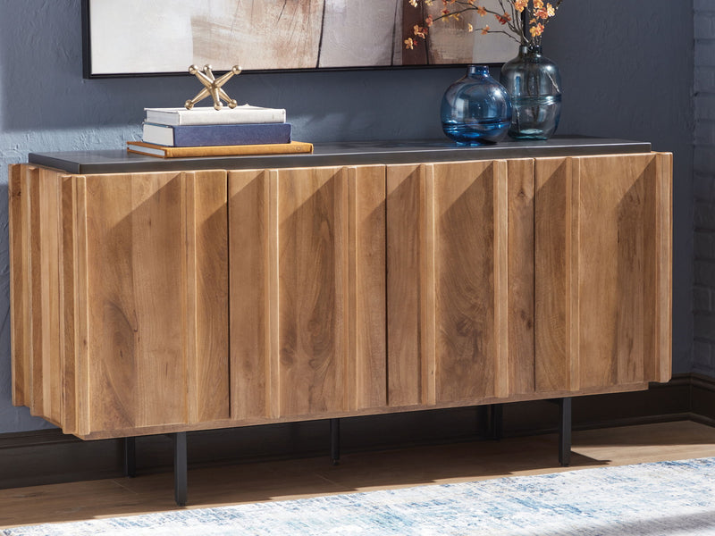 Quintavious - Brown / Charcoal - Accent Cabinet - JaxCo Furniture