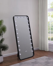 Canton - LED Standing Mirror With Speakers - Black - JaxCo Furniture