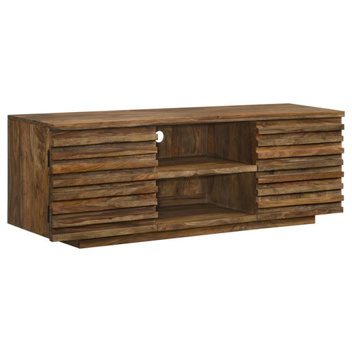 Julia - 2 Door Solid Sheesham Wood TV Stand - Natural - JaxCo Furniture