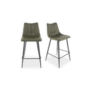 Alibi - Counter Stool (Set of 2) - Dark Green - JaxCo Furniture