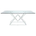 Beaufort - Rectangular Glass Top Dining Table - Chrome - JaxCo Furniture