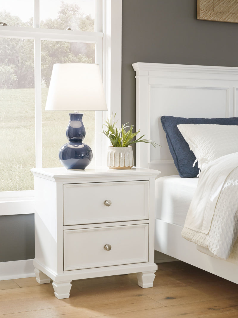Fortman - White - Two Drawer Night Stand - JaxCo Furniture