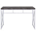 Grimma - Writing Office Desk - Rustic Gray And Chrome - JaxCo Furniture