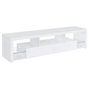 Jude - 2-Drawer Engineered Wood TV Stand - High Gloss White - JaxCo Furniture