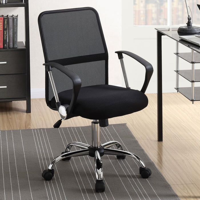 Gerta - Upholstered Adjustable Mesh Office Desk Chair - Black - JaxCo Furniture