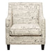 Erica - Chair & Ottoman - Beige / French Script - JaxCo Furniture