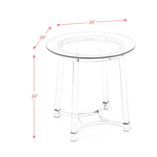 Lucinda - End Table - Chrome - 24.5" - JaxCo Furniture