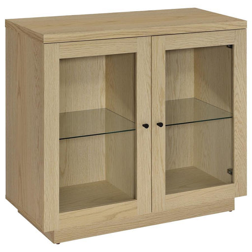 Tilbury - 2-Door Glass Front Accent Display Cabinet - Light Oak - JaxCo Furniture