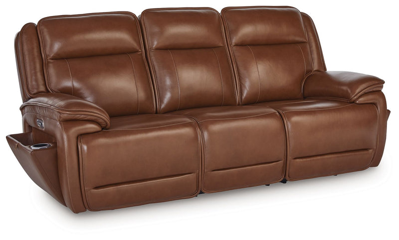 Healy Pier - Chocolate - Power Reclining Sofa / Adj Headrest - JaxCo Furniture
