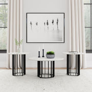 Haven - Round Marble Coffee Table Set - JaxCo Furniture