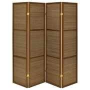 Browning - 4-Panel Bamboo Room Divider Folding Screen - Walnut - JaxCo Furniture