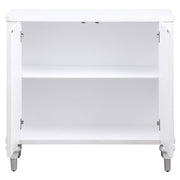 Cardella - 2 Door Mandala Accent Cabinet - Distressed White - JaxCo Furniture