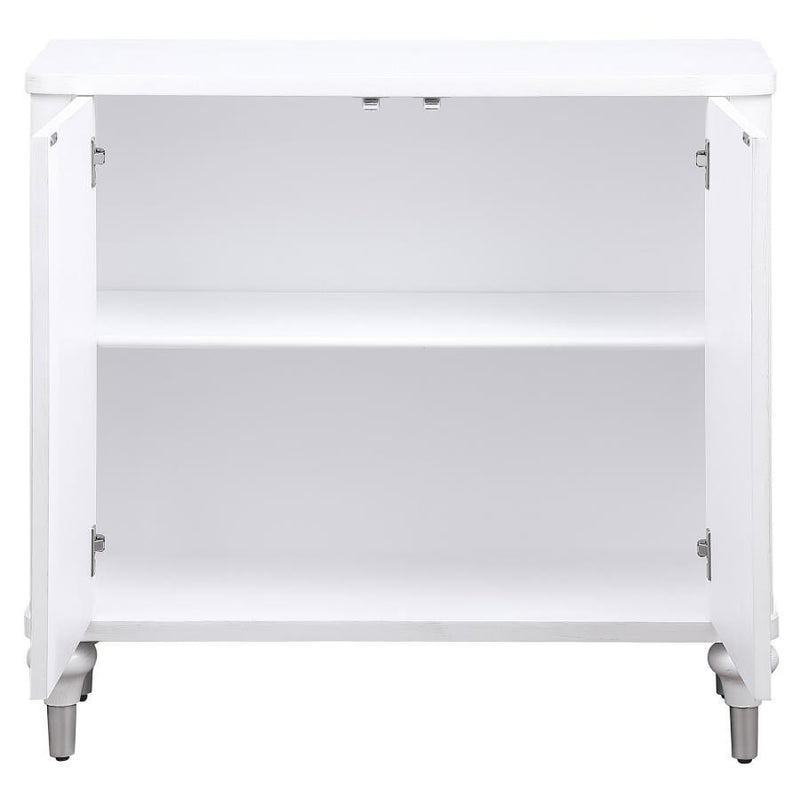 Cardella - 2 Door Mandala Accent Cabinet - Distressed White - JaxCo Furniture