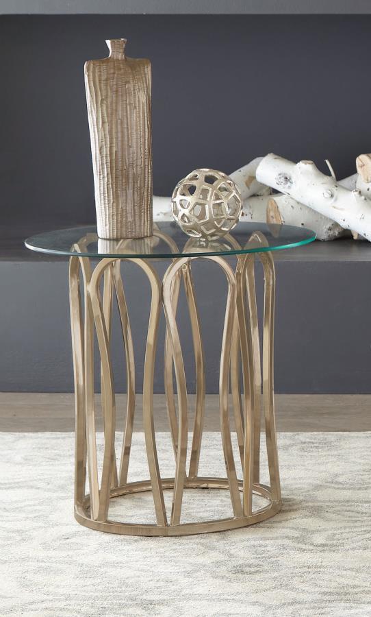 Monett - Round Glass Top Table - JaxCo Furniture