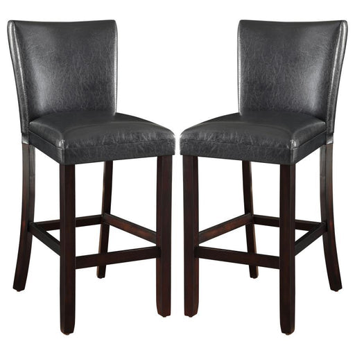 Alberton - Leatherette Upholstered Bar Chair (Set of 2) - Black - JaxCo Furniture