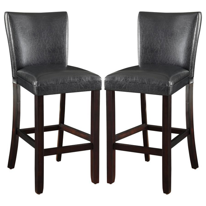 Alberton - Leatherette Upholstered Bar Chair (Set of 2) - Black - JaxCo Furniture