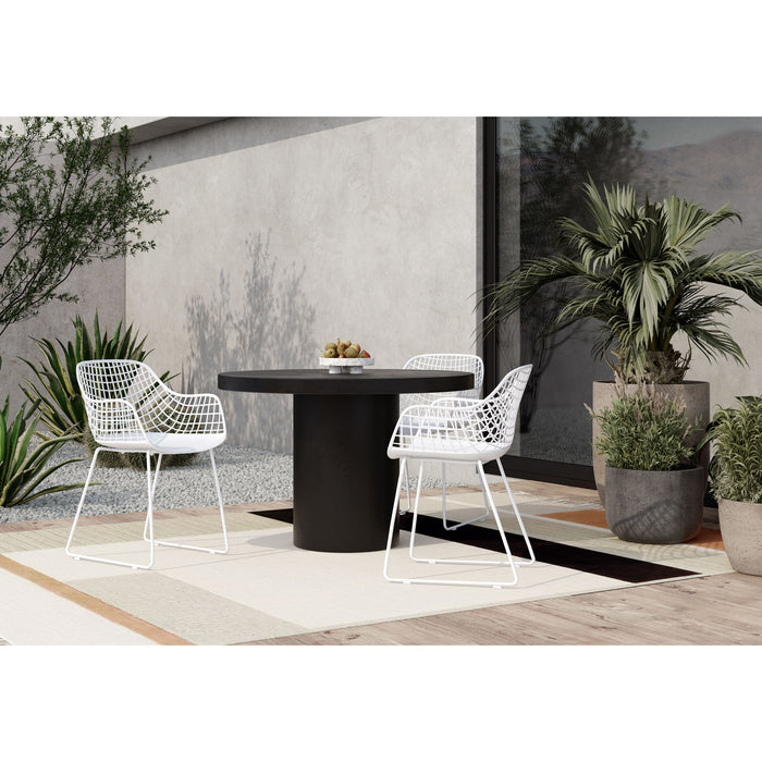 Cassius - Round Outdoor Dining Table - Black - Concrete - JaxCo Furniture