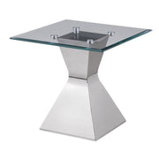 Jenny - Glass Top Stainless Steel Table - JaxCo Furniture