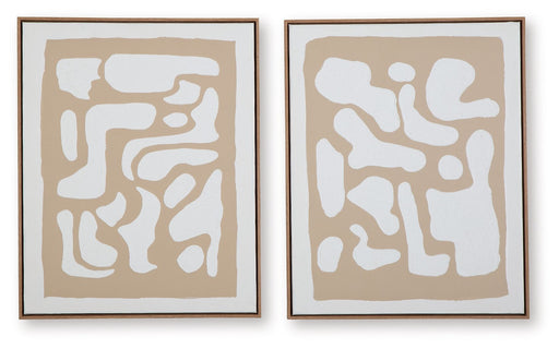 Waldett - Beige / White - Wall Art Set (Set of 2) - JaxCo Furniture