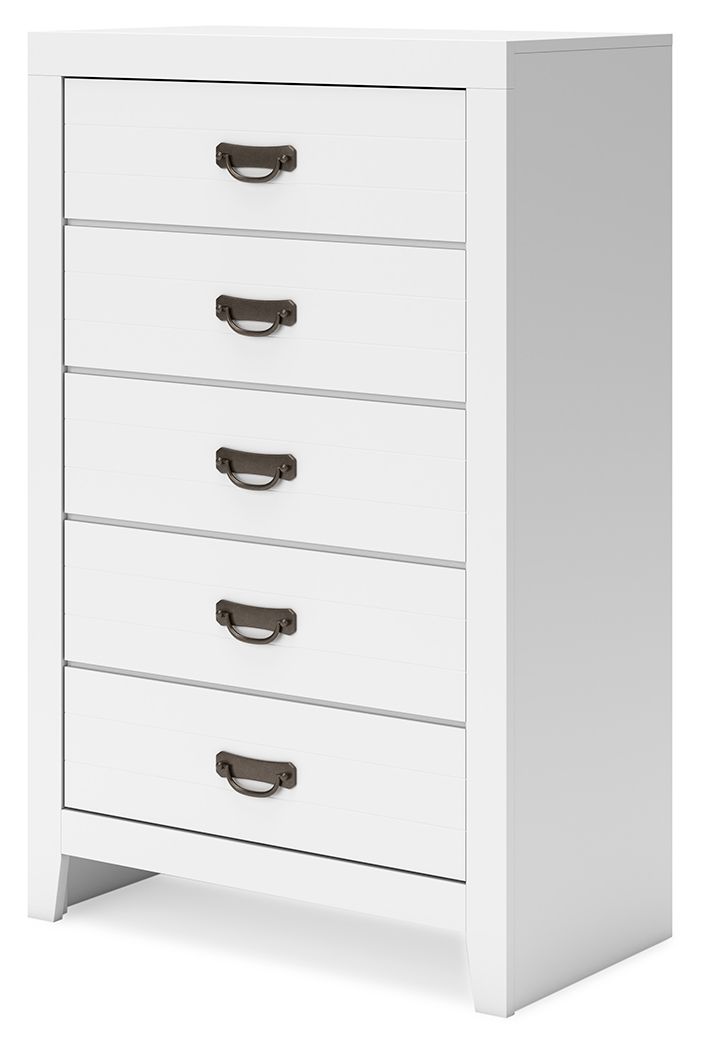 Binterglen - White - Five Drawer Chest - JaxCo Furniture