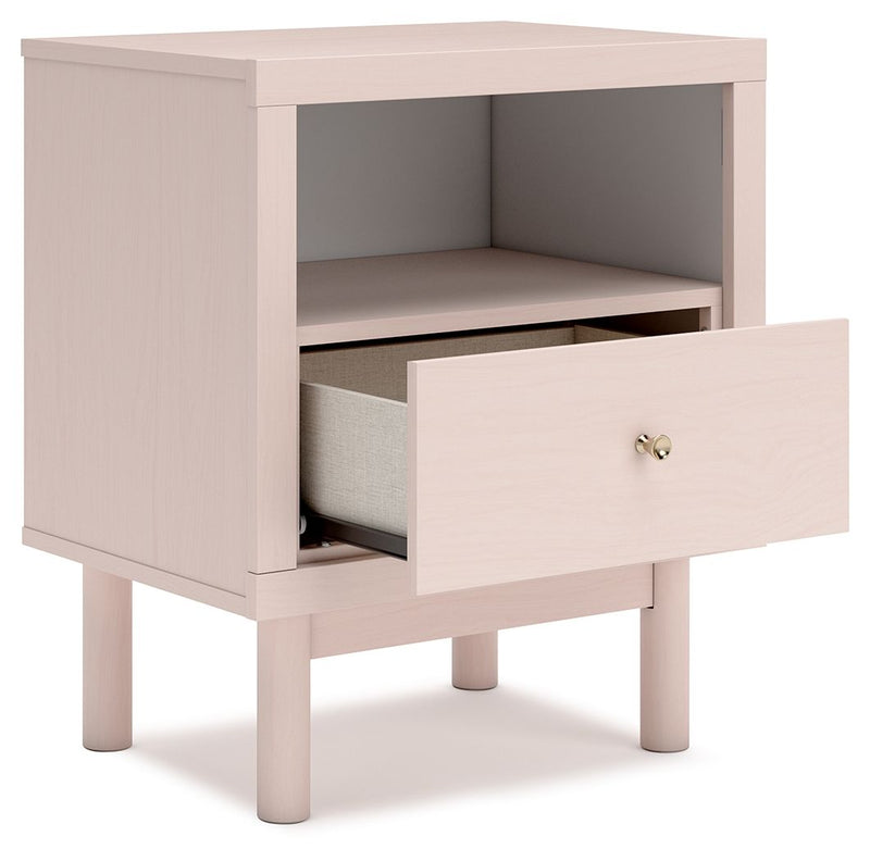 Wistenpine - Blush - One Drawer Night Stand - JaxCo Furniture