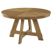 Danvers - Round Wood Dining Table - Brown Oak - JaxCo Furniture