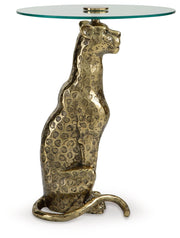 Vallain - Antique Gold Finish - Accent Table - JaxCo Furniture