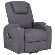 Louie - Chenille Upholstered Power Lift Massage Chair - JaxCo Furniture