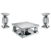 Amalia - Mirrored Coffee Table Set - JaxCo Furniture