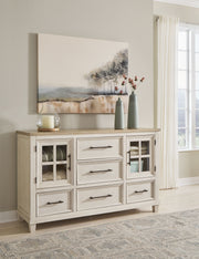 Shaybrock - Antique White / Brown - Dresser - JaxCo Furniture