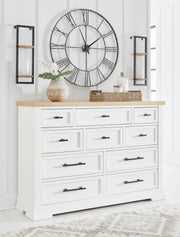 Ashbryn - White / Natural - Dresser - JaxCo Furniture