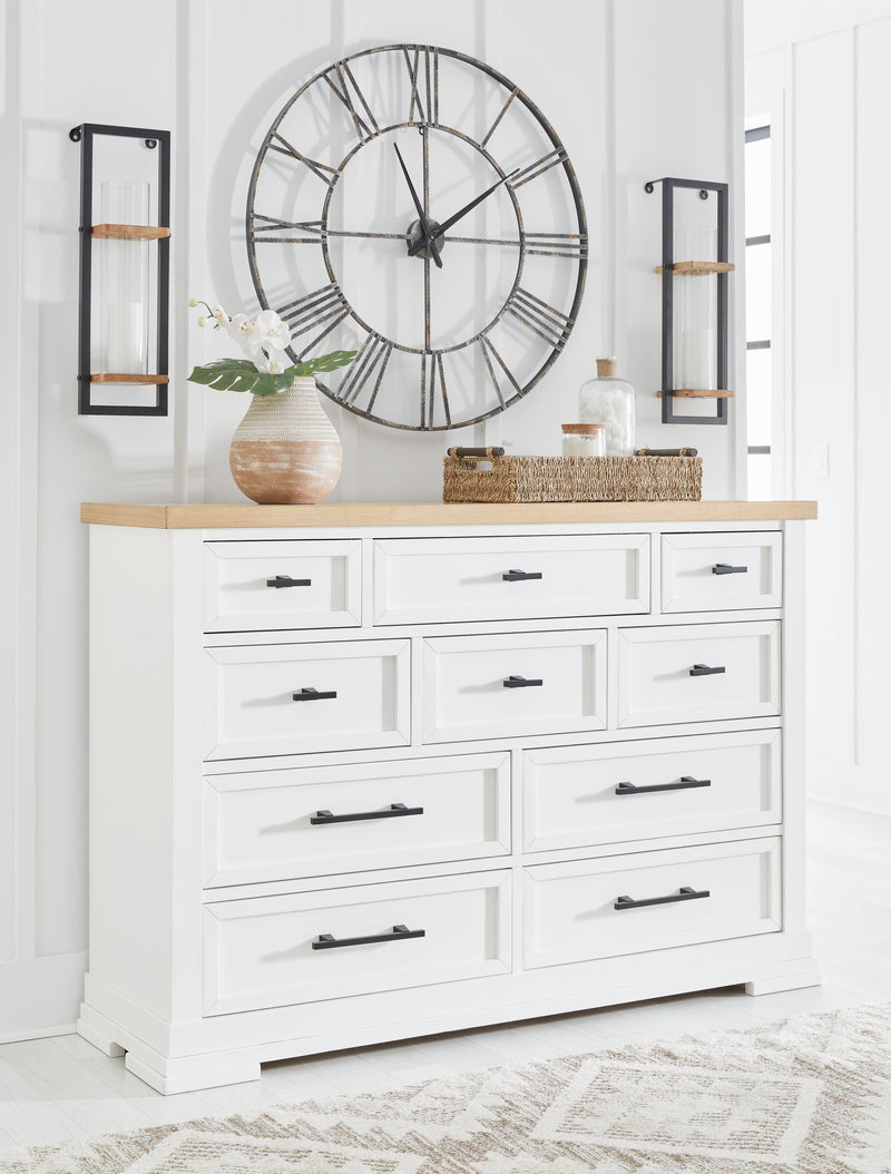 Ashbryn - White / Natural - Dresser - JaxCo Furniture