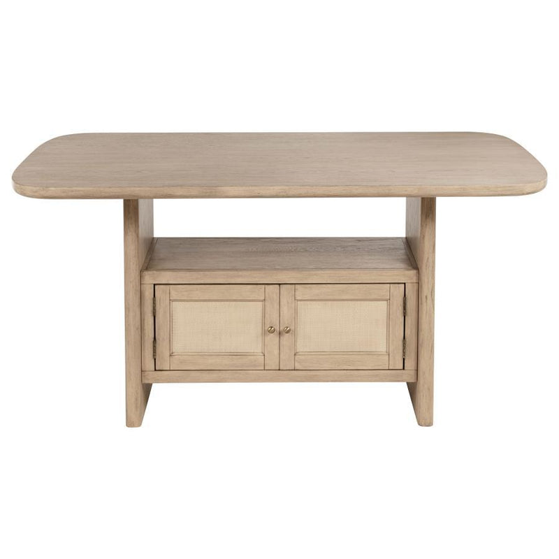 Kailani - Cane Counter Height Storage Dining Table - Beige Oak - JaxCo Furniture