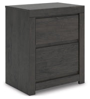 Fraluna - Charcoal - Two Drawer Night Stand - JaxCo Furniture