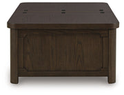 Breckington - Cocktail Table With Storage - Dark Brown - JaxCo Furniture