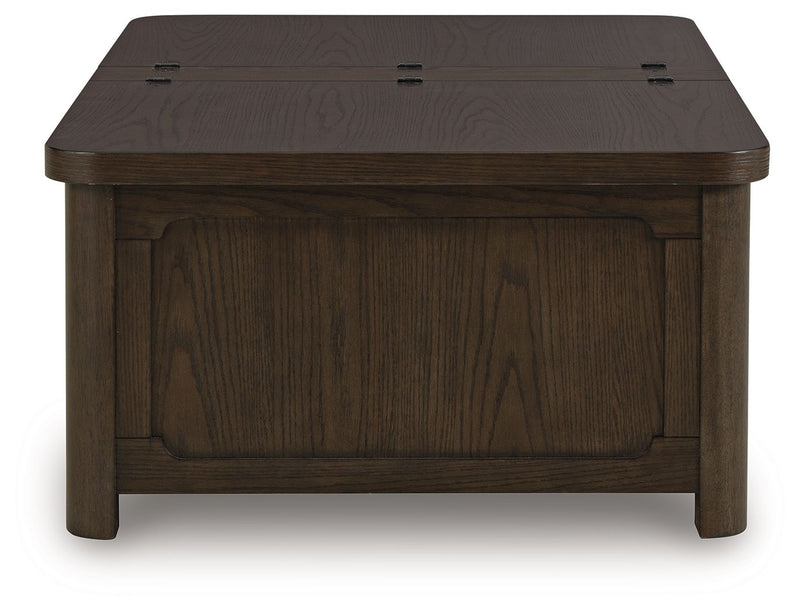Breckington - Cocktail Table With Storage - Dark Brown - JaxCo Furniture