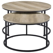 Lainey - 2 Piece Round Faux Marble Nesting Coffee Table - JaxCo Furniture