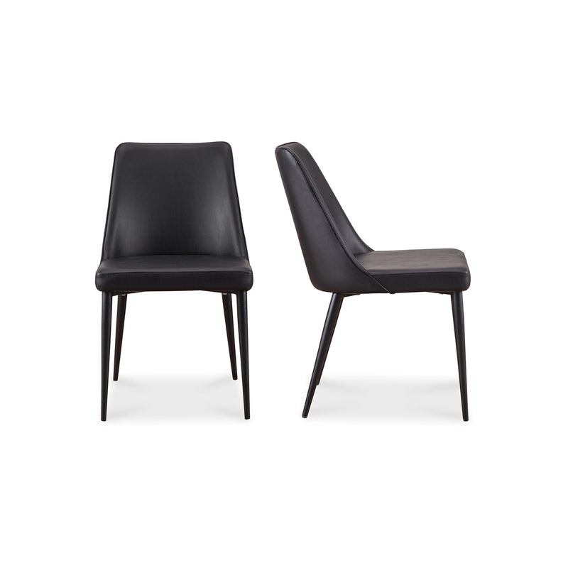 Lula - Vegan Leather Dining Chair (Set of 2) - Black - JaxCo Furniture