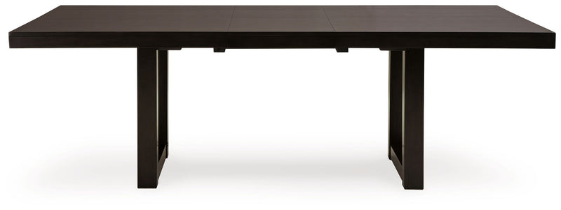 Neymorton - Dark Grayish Brown - Rectangular Dining Room Butterfly Extension Table - JaxCo Furniture
